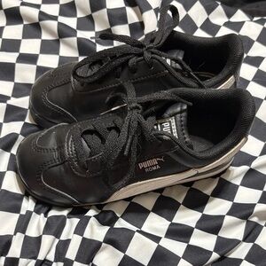 Puma Kids Black and White Sneakers